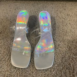 Clear low heel sandal